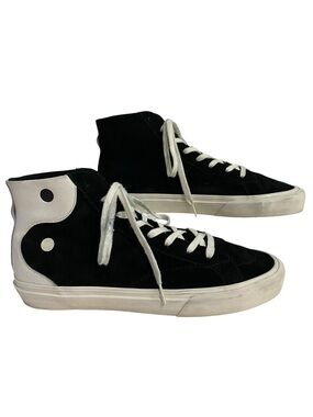 STRAYE Men's Black High-Top Sneakers with White Accents Suede Size 13 Yin Yang